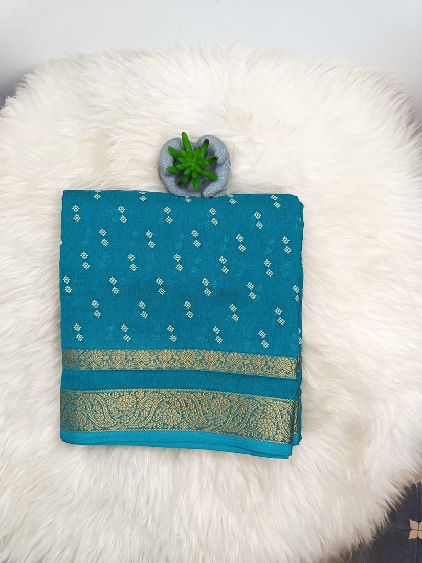 Elegant Mul Cotton Saree with Traditional Border