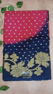 Tussar Silk Bandhani Dye Saree HALF & HALF