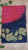 Tussar Silk Bandhani Dye Saree HALF & HALF