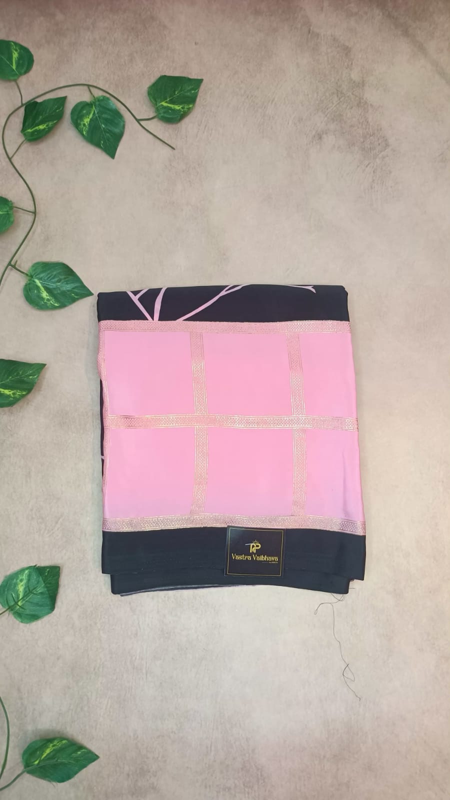 Satin Crepe Floral Saree