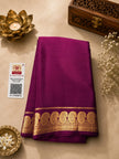 Pure Crepe Mysore Silk Saree – Wine