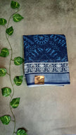 Linen Indigo Printed Saree