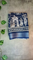 Linen Indigo Printed Saree