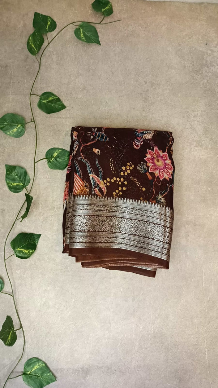 Crepe Silk Digital Printed Saree