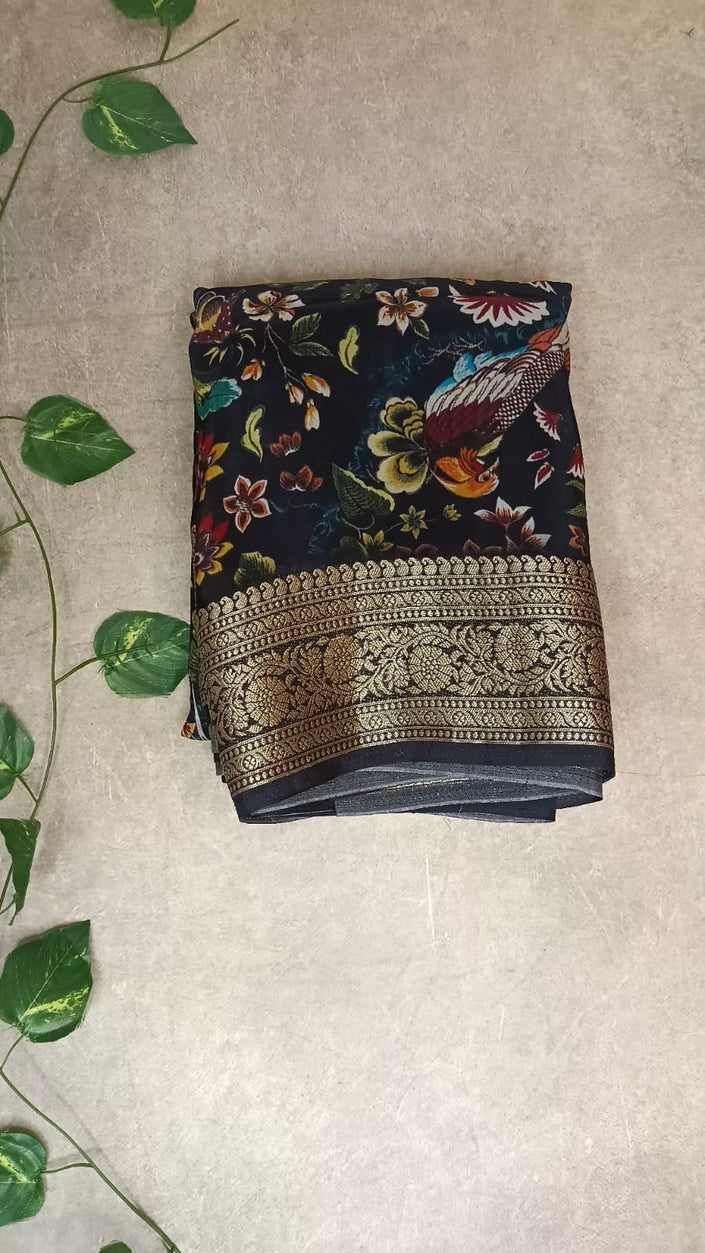 Crepe Silk Digital Printed Saree