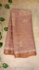 Pure Linen Saree with Elegant Stitch Work