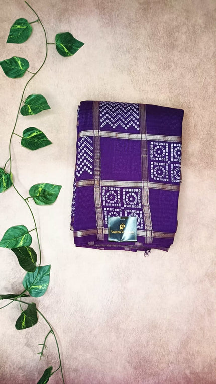 Semi Modal Silk Bandhini Print Saree