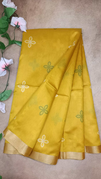 Semi Silk Bandhini Print Saree