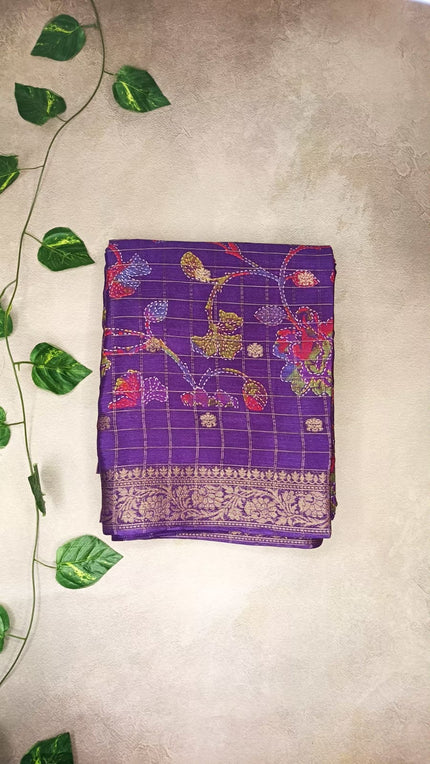 Chinon Crush Crepe Silk Saree