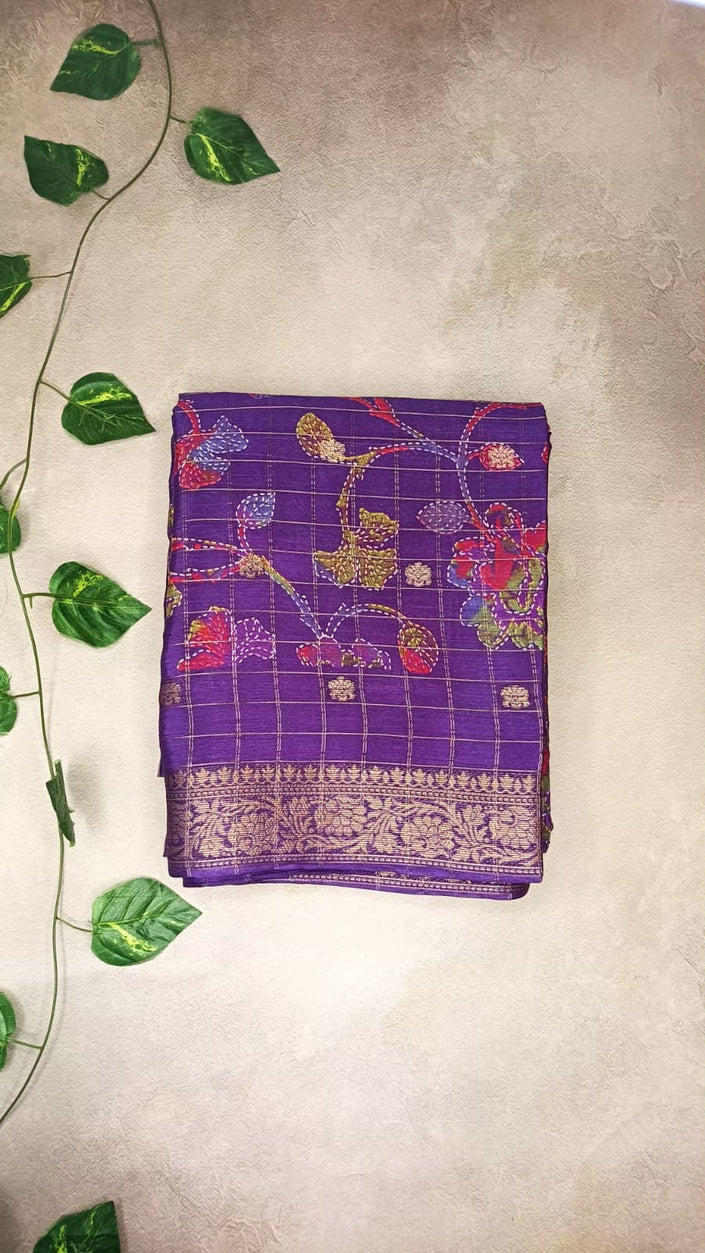 Chinon Crush Crepe Silk Saree