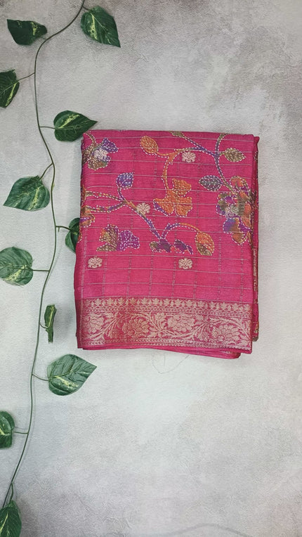 Chinon Crush Crepe Silk Saree