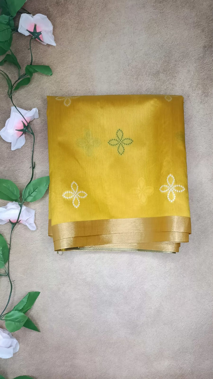 Semi Silk Bandhini Print Saree