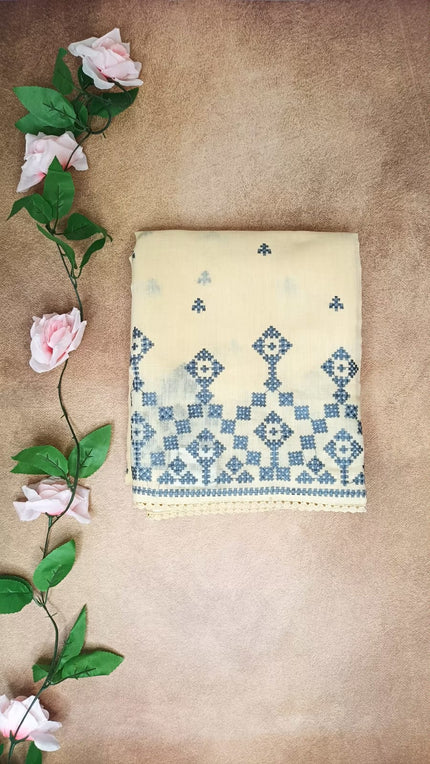 Cotton Embroidery Saree