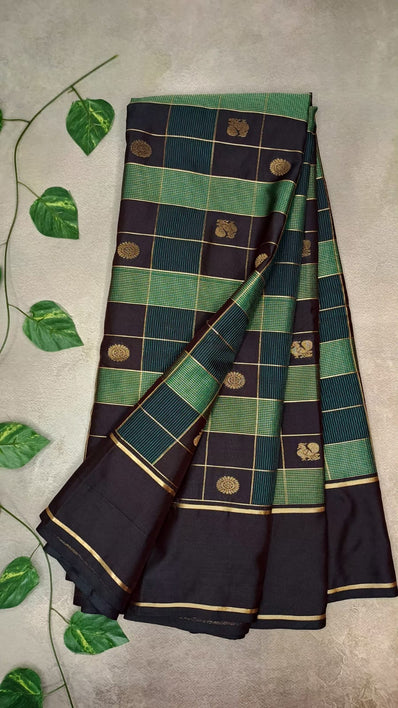 Premium Checks Palam Butta Kanchi Silk Saree