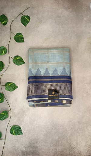 Semi Silk Cotton Checks Saree
