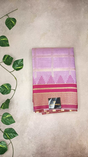 Semi Silk Cotton Checks Saree