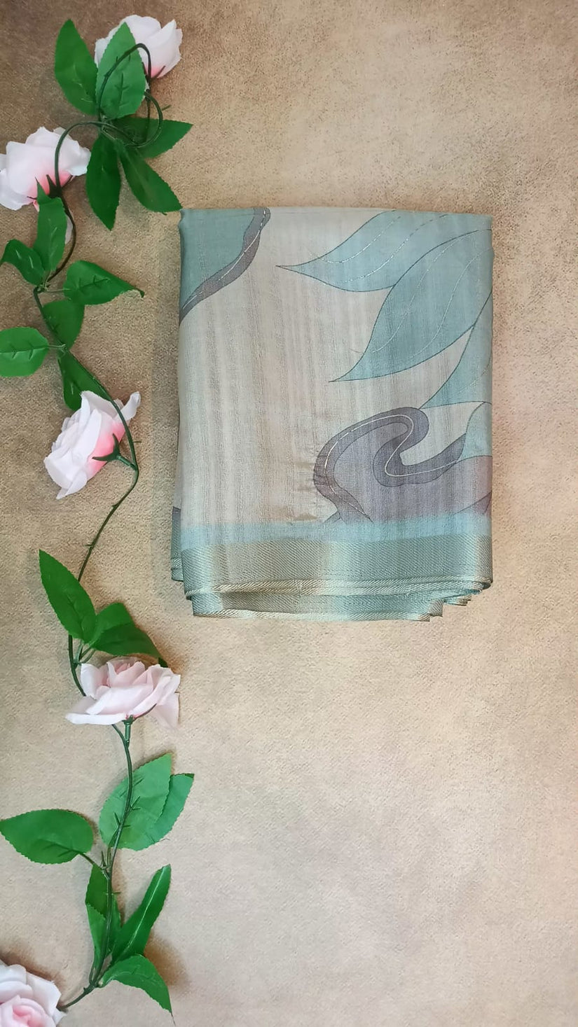 Tussar Silk Digital Print Saree