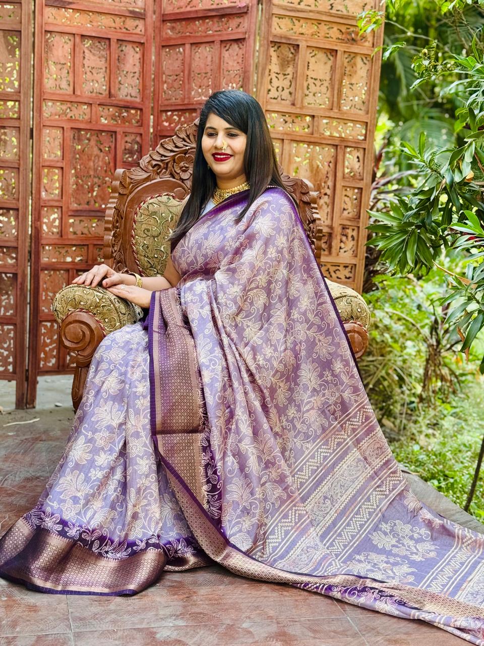 Printed Dola Silk Saree