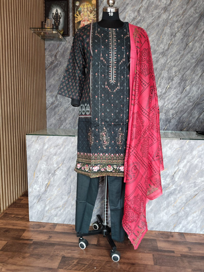 Cotton black with Embroidery  work