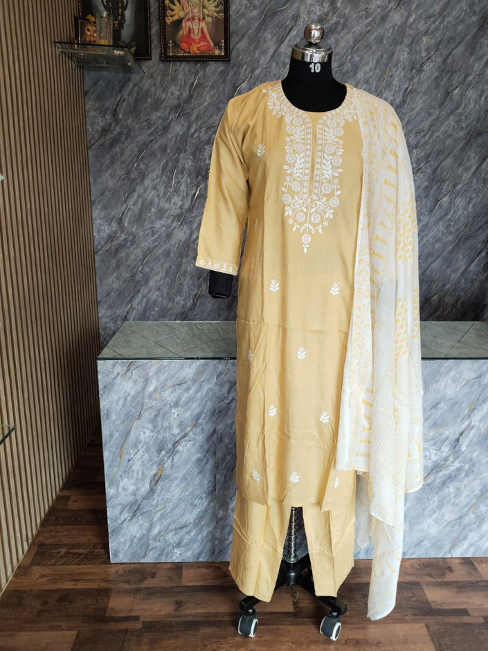 Rayon with Embroidery work