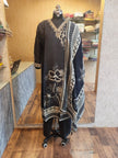 Organza Black with Floral prints and Handwork