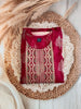 Cotton  Rayon mixed Floral Print Red