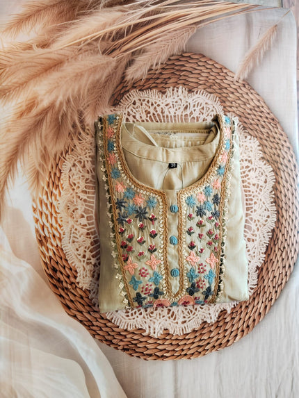 Rayon mixed hand embroidery
