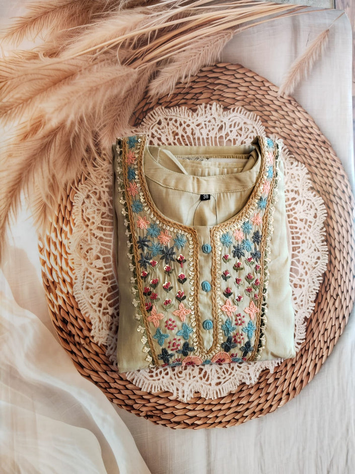 Rayon mixed hand embroidery