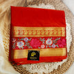Semi Crepe Silk Red with Embroidery
