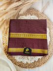 Crepe Silk Coffee Brown with Golden Stripes Saree