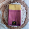 Semi Kanchipuram silk Yellow with Purple Border Saree