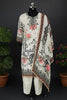 White Crepe Silk Floral Print Suit Set