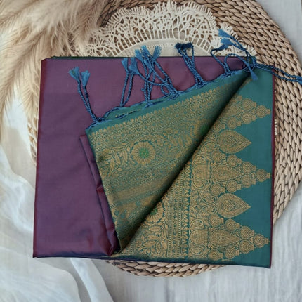 Semi kanchi Soft Silk Saree PURPLE
