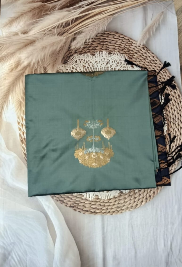 Semi kanchi Soft Silk Saree TEAL