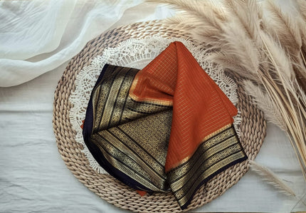 Semi Crepe Silk Saree (Small Checks)