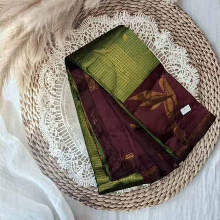 Semi kanchi silk saree (checks patern)