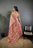 Pashmina Silk Saree with Meenakari Weaving/Baby Pink