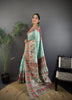 Pashmina Silk Saree with Meenakari Weaving/Sea Green