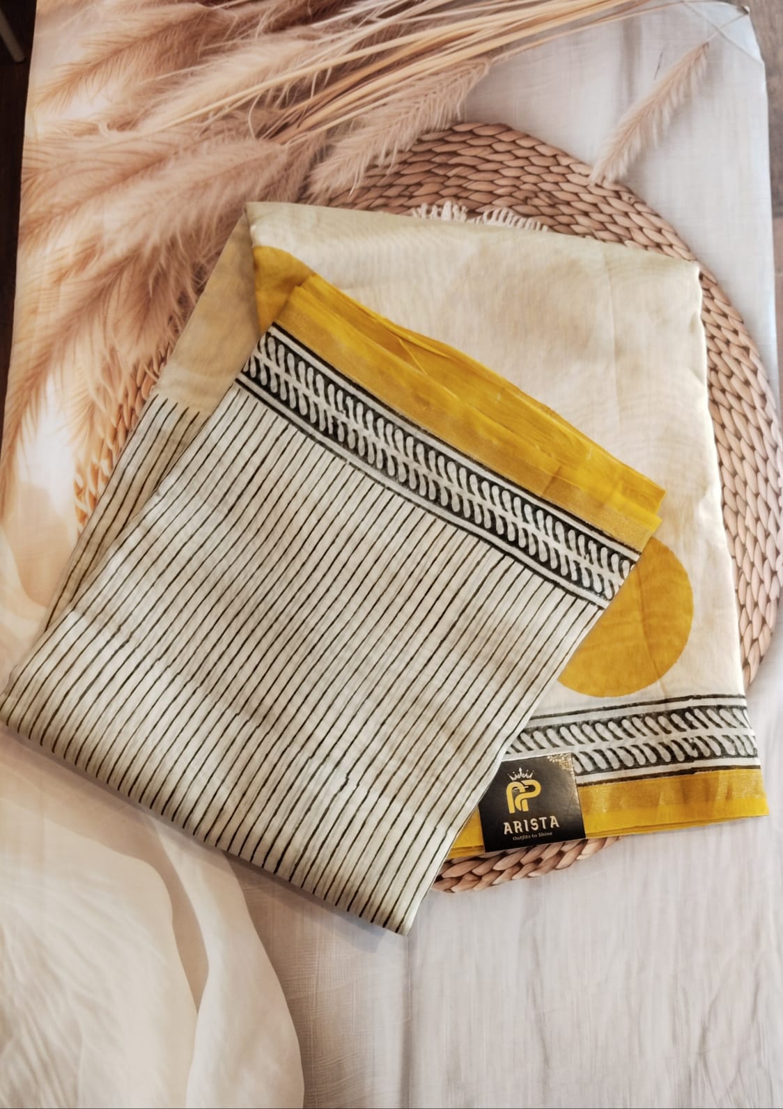 Off White Pure Chanderi Silk Saree