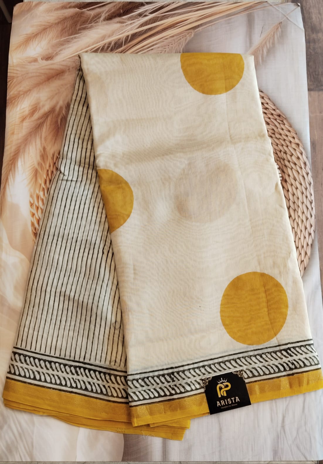 Off White Pure Chanderi Silk Saree