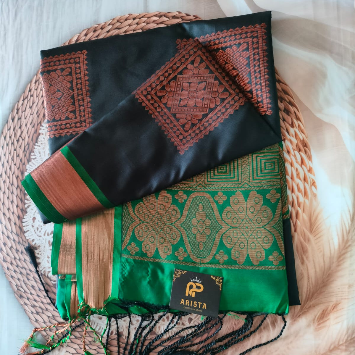 SEMI KANCHI SOFT SILK - BLACK