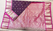 Pure Gadwal Seco Big Border Saree –  Rich purple