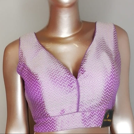 Premium Zig-Zag Brocade Readymade Blouse
