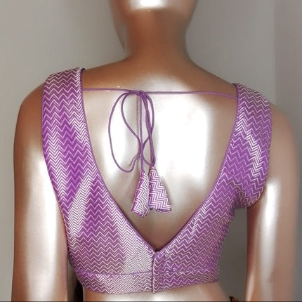 Premium Zig-Zag Brocade Readymade Blouse