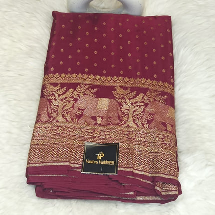 Pure Banarasi Crepe Silk Saree