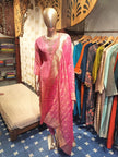 Silk Blend Kurta Set – Hand Work | Party Wear (Pink)
