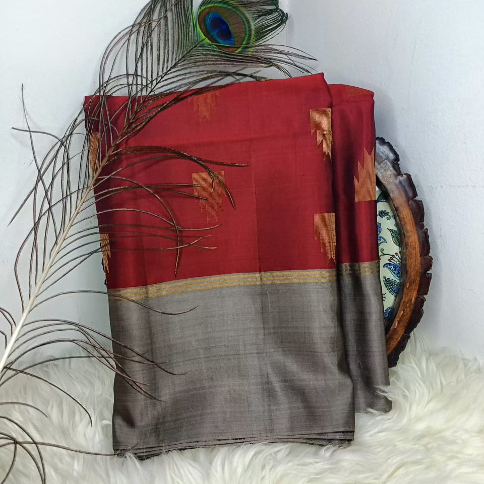 Pure Soft Silk Saree - Maroon