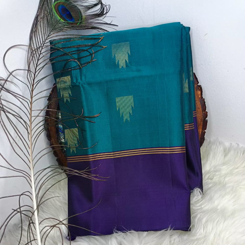 Pure Soft Silk Saree- Teal Green