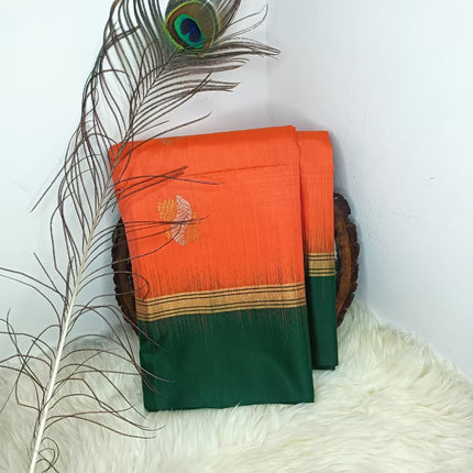 Pure Soft Silk Saree- Bright Orange