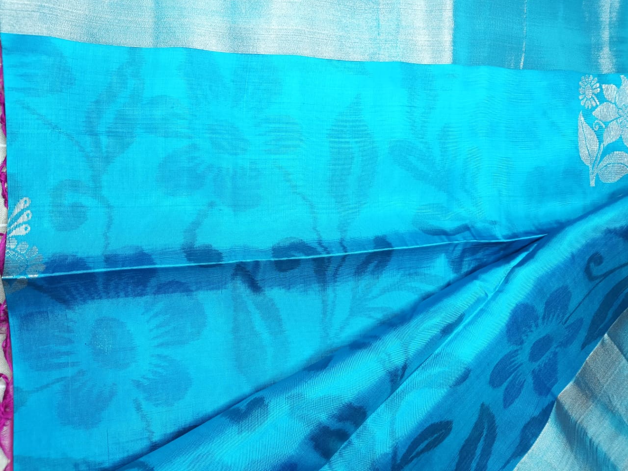 Pure Soft Silk Saree - Teal Blue